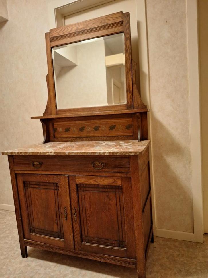 Kast met spiegel, Antiek en Kunst, Antiek | Meubels | Kasten, Ophalen