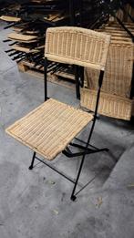 Inklapbare terrasstoelen riet stevig metalen onderstel cafe., Comme neuf, Enlèvement ou Envoi