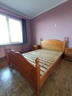 Bed 140x200 cm met 2 nachtkastjes, in massief grenen, Huis en Inrichting, Slaapkamer | Bedden, Ophalen, Gebruikt, Landelijk, romantisch, cottage, massief