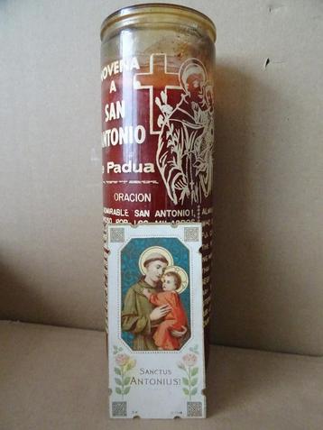 Vintage noveenkaars Heilige Antonius San Antonio de Padua beschikbaar voor biedingen
