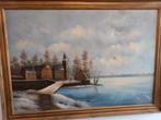 winters schilderij., Ophalen of Verzenden