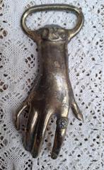 Oude Franse flessenopener, koperen handje, Antiek en Kunst, Ophalen of Verzenden