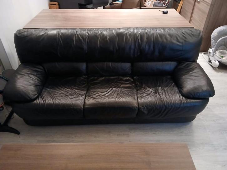 Lederen zetel, Maison & Meubles, Canapés | Sofas & Chaises Longues, Enlèvement