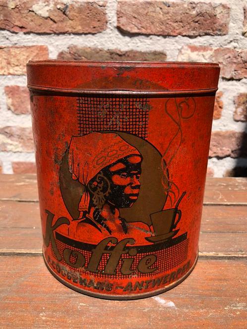 Antiek Koffieblik Coosemans, Verzamelen, Blikken, Gebruikt, Koffie, Overige merken, Ophalen of Verzenden