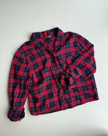 Cropped rood geruit hemd (H&M - 36) beschikbaar voor biedingen