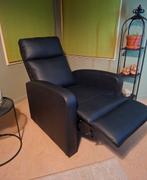 Relaxfauteuil zwart in kunstleer manueel, Ophalen