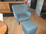 fauteuil XXL bleu + pouf  "" plus bleu que sur la photo "", Maison & Meubles, Enlèvement