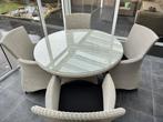 Eettafel met stoelen, eettafel, 4 stoelen, Quatre personnes, Rond, Comme neuf, Enlèvement
