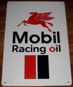 MOBIL OLIE : Metalen Bord Logo Mobil Racing Oil, Verzamelen, Merken en Reclamevoorwerpen, Verzenden, Nieuw, Reclamebord