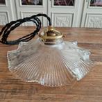 Vintage Holophane prismatisch glazen hanglamp., Ophalen of Verzenden, Zo goed als nieuw