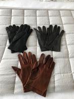 LEREN HANDSCHOENEN 3 PAAR ZWART BRUIN DAMES HEREN KWALITEIT, Ophalen of Verzenden, Zo goed als nieuw, Handschoenen