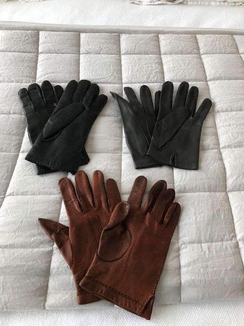 LEREN HANDSCHOENEN 3 PAAR ZWART BRUIN DAMES HEREN KWALITEIT, Kleding | Heren, Mutsen, Sjaals en Handschoenen, Zo goed als nieuw