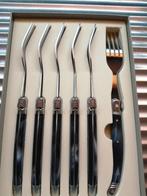 6 fourchettes inox manches plastique vert/gris, Inox ou Chrome, Couverts en vrac, Enlèvement ou Envoi, Neuf
