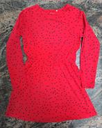 Mt 140 Rode jurk lange mouwen zwarte bollen, Kinderen en Baby's, Kinderkleding | Maat 140, Name it, Meisje, Ophalen of Verzenden