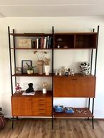 Furnified vintage wandkast wandmeubel teak, Ophalen, 200 cm of meer, Met deur(en), 150 tot 200 cm