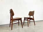 Set van 2 vintage teakhouten eetkamerstoelen 1960's, Huis en Inrichting, Stoelen, Ophalen, Gebruikt, Twee, Bruin