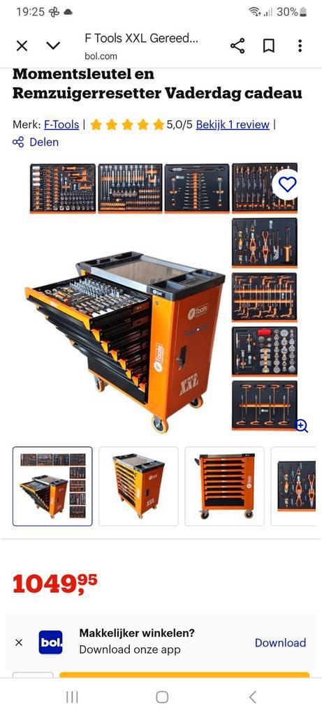 XXL GEREEDSCHAPWAGEN 8 LADEN GEVULD MET MOMENTSLEUTEL, Auto diversen, Autogereedschap, Nieuw, Ophalen of Verzenden