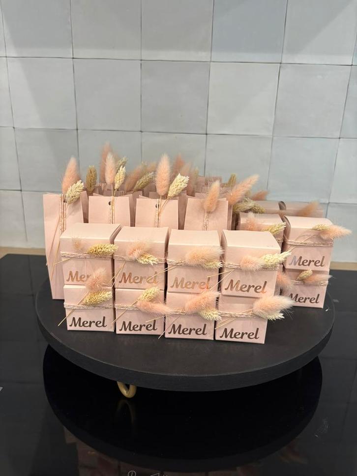 Suikerbonen naam Merel 37 stuks, Kinderen en Baby's, Kraamcadeaus en Geboorteborden, Nieuw, Ophalen