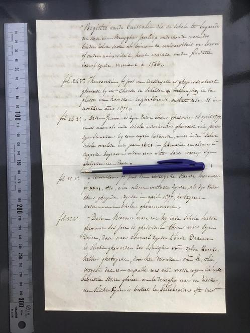 Documents manuscrits : École Bogarden de Bruges (17e siècle), Antiquités & Art, Antiquités | Livres & Manuscrits, Enlèvement ou Envoi