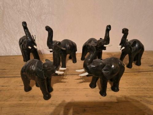 6 éléphants en cuir, Antiquités & Art, Curiosités & Brocante, Enlèvement ou Envoi