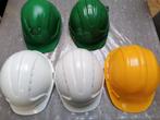 Casque de chantier vert jaune et blanc, Bricolage & Construction, Comme neuf, Enlèvement