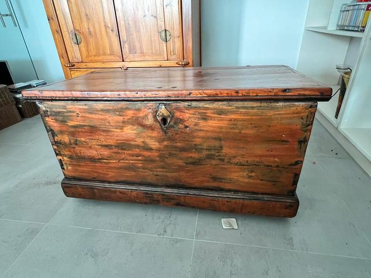 Antieke deken kist, Huis en Inrichting, Woonaccessoires | Kisten, Gebruikt, 50 tot 75 cm, Minder dan 50 cm, 50 tot 100 cm, Ophalen