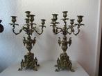2 Antieke bronzen kandelaars 50 cm, Ophalen
