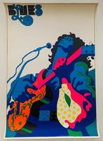 BLUES 1968 originele POSTER Minerva K. OLSEN Psychedelisch, Collections, Musique, Utilisé, Affiche ou Poster pour porte ou plus grand