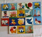 18 houten puzzels uit de jaren 50 9x9cm, Verzamelen, Ophalen, Gebruikt