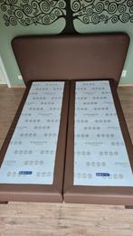 Ergosleep boxspring bruin met hoofdwand. Afmetingen 210x160., Ophalen, Bruin, 210 cm, Tweepersoons