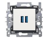 double port Usb blanc avec enjoliver blanc, Ophalen, Nieuw