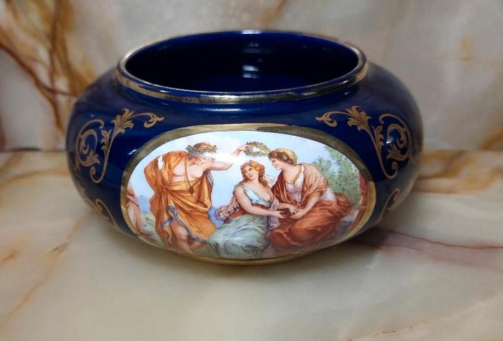 Céramique d'art décorative '50-Bonbonnière Cobalt Italy, Antiek en Kunst, Antiek | Keramiek en Aardewerk, Verzenden