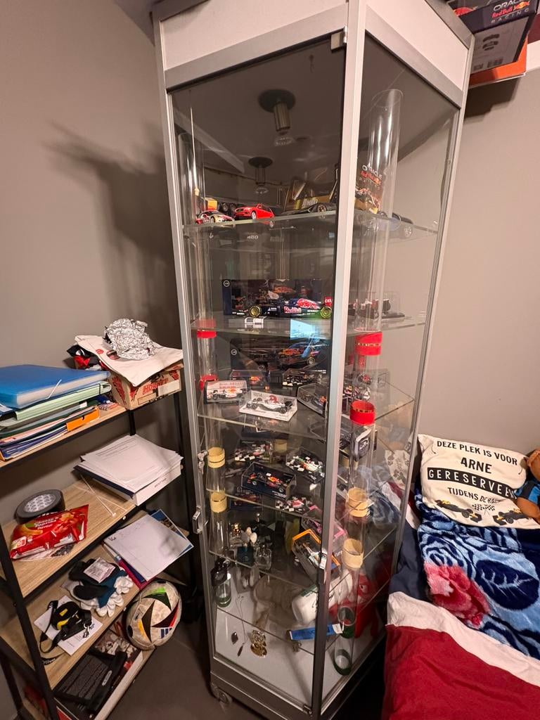 Vitrinekast met licht, Ophalen, 200 cm of meer, 50 tot 100 cm, Glas