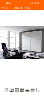 Rauch Quadra II avec des panneaux en verre blanc, Maison & Meubles, Armoires | Armoires à porte coulissante & Armoires à archives