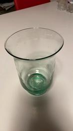 Vaasje/kaarshouder groen glas, Huis en Inrichting, Woonaccessoires | Vazen, Ophalen of Verzenden, Zo goed als nieuw, Groen, Glas