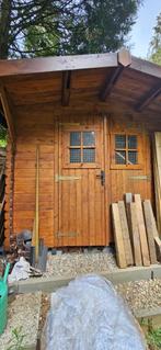 Houten tuinhuis, Tuinhuis, 2 ramen, Met overkapping, Hout