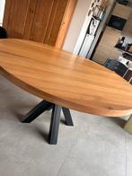 Massief eiken houten tafel ( aangekocht bij Deba meubels ), 100 tot 150 cm, 100 tot 150 cm, Rond, Gebruikt