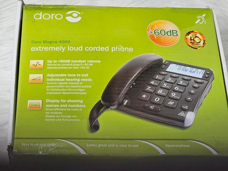 Téléphone amplifié 60dB Doro Magna 4000 pr seniors malentend, Telecommunicatie, Vaste telefoons | Handsets en Draadloos, Nieuw