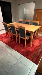 Hülsta Picto / eettafel met 6 stoelen / beuk blauw, Huis en Inrichting, Gebruikt, Overige houtsoorten, Ophalen, Vijf personen of meer