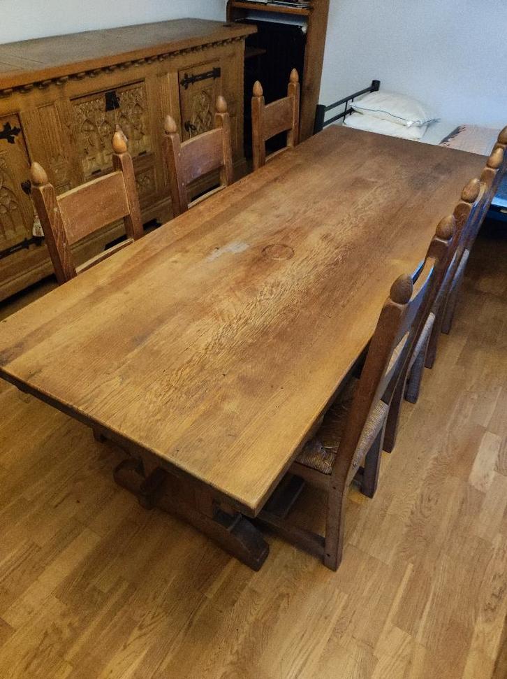 table à manger en chêne massif, Maison & Meubles, Tables | Tables à manger, Utilisé, 50 à 100 cm, 200 cm ou plus, Cinq personnes ou plus