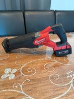 Milwaukee reciprozaag met 5ah accu, Doe-het-zelf en Bouw, Ophalen of Verzenden, Zo goed als nieuw, Reciprozaag