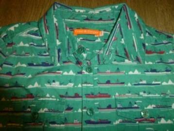 groen retro hemd Fred en Ginger maat 128, Kinderen en Baby's, Overhemd of Blouse, Ophalen of Verzenden, Zo goed als nieuw, Fred&Ginger