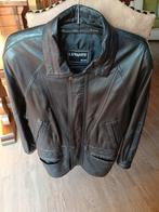 Vintage zwarte leren trenchcoat voor heren xl, Ophalen, Zwart, Maat 56/58 (XL), Zo goed als nieuw