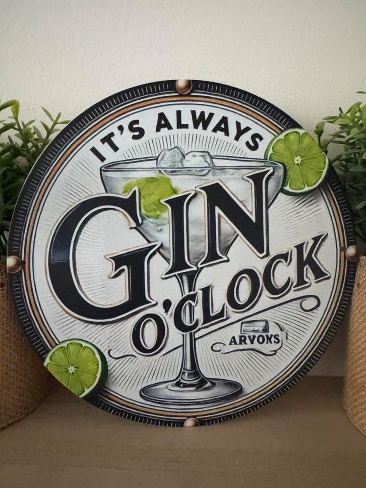 Metalen reclamebord Gin & Tonic, Verzamelen, Merken en Reclamevoorwerpen, Zo goed als nieuw, Reclamebord, Ophalen of Verzenden