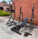 Complete thuis fitness set, Sport en Fitness, Ophalen, Gebruikt, Halterstangen