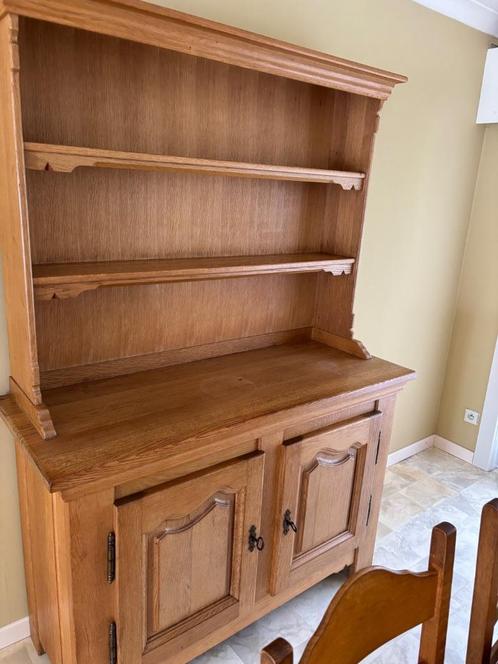 eetplaats in eik, Huis en Inrichting, Complete eetkamers, Gebruikt, 4 tot 6 stoelen, Ophalen