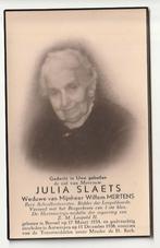 Julia SLAETS Mertens Beersel 1854 Antwerpen 1938 (foto), Collections, Images pieuses & Faire-part, Envoi, Image pieuse