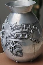 Vase art déco 1930 signature Houzeaux étain estampillé, Antiquités & Art, Enlèvement ou Envoi