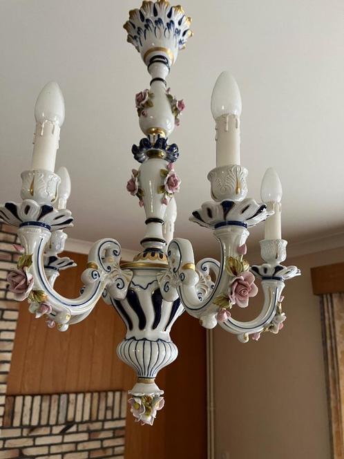Capodimonto Italiaanse porseleinen luster. Gemerkt, Antiek en Kunst, Antiek | Verlichting, Ophalen