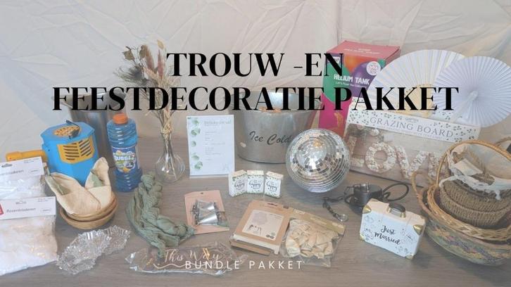 Pakket feestartikelen (trouwfeest), Hobby en Vrije tijd, Feestartikelen, Zo goed als nieuw, Feestartikel, Ophalen